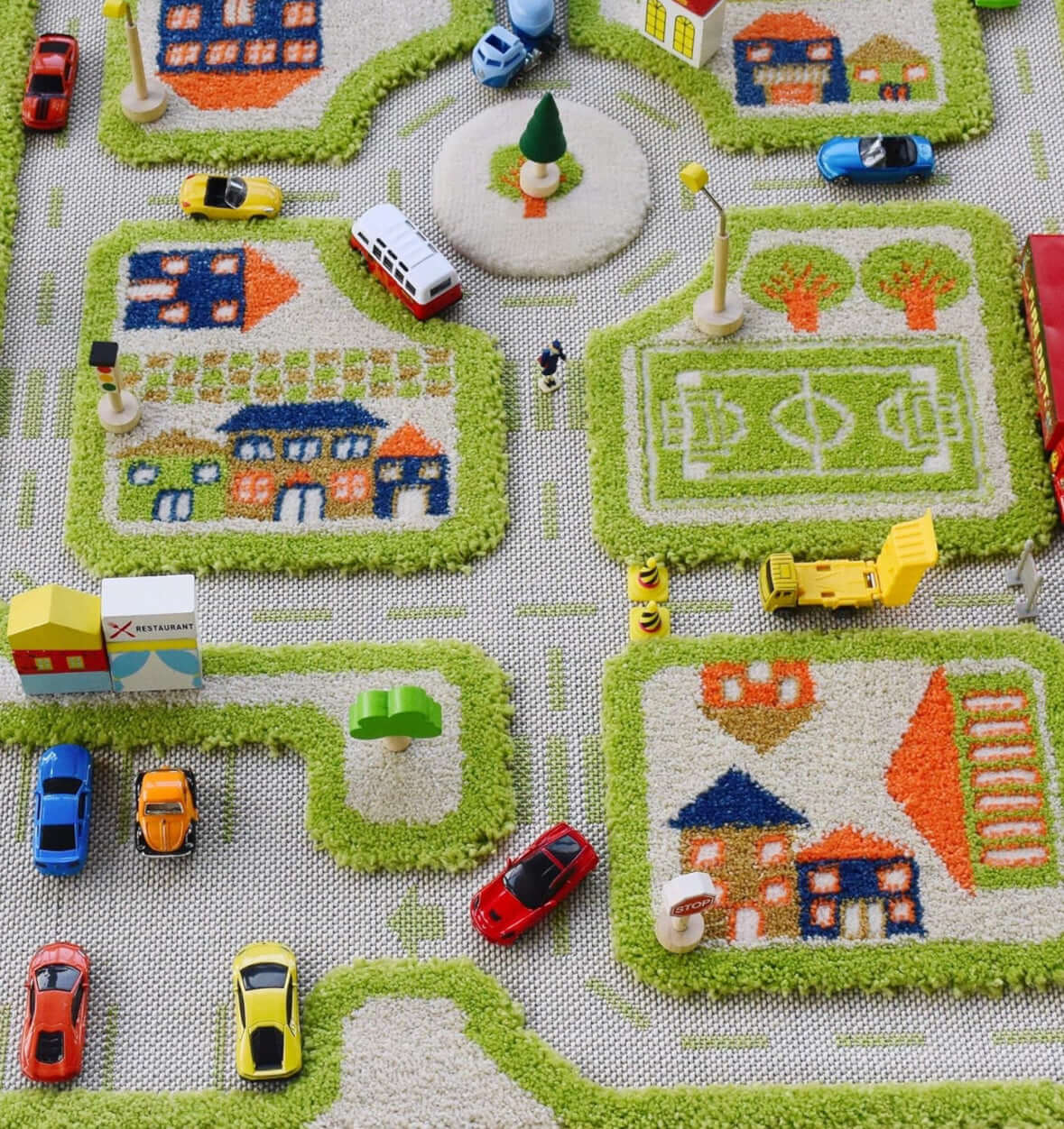 Traffic Green 3d Play Rug by IVI