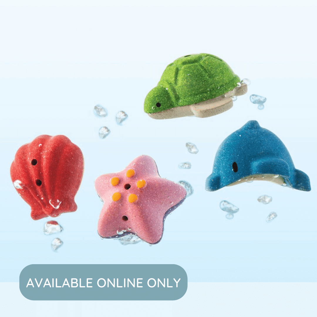 Sea Life Bath Set, PlanToys USA, eco-friendly Toys, Mountain Kids Toys
