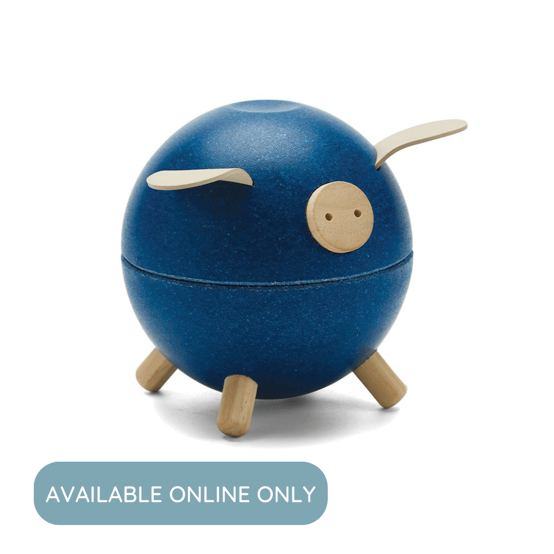 Piggy Bank - Blue, PlanToys USA, eco-friendly Toys, Mountain Kids Toys