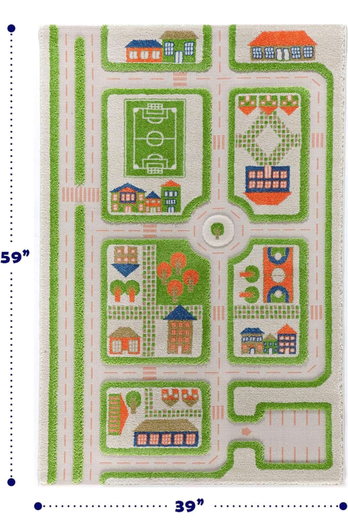 Traffic Green 3d Play Rug by IVI