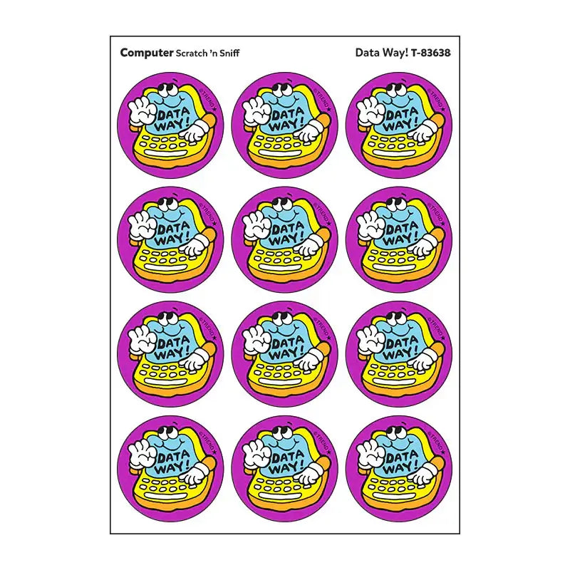 Data Way Computer Retro Scratch 'n Sniff Stinky Stickers 24ct