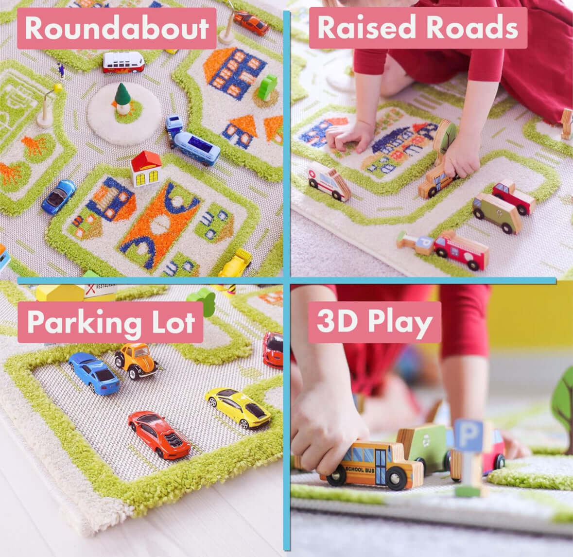 Traffic Green 3d Play Rug by IVI