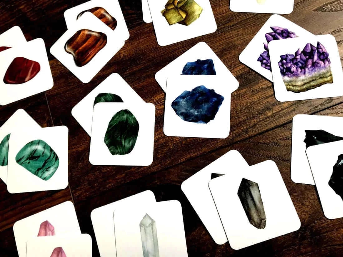 Gemstone Matching Game, Stephanie Hathaway Designs, eco-friendly Toys, Mountain Kids Toys