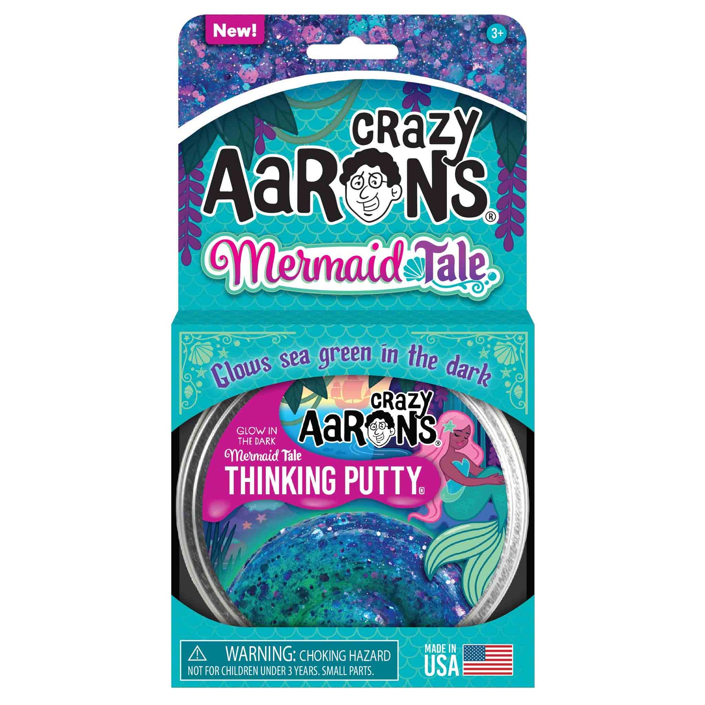 Mermaid Tale Glowbright Putty, Crazy Aarons Thinking Putty, eco-friendly Toys, Mountain Kids Toys
