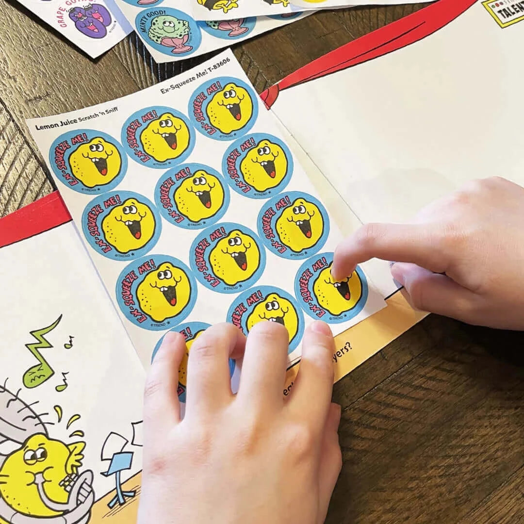 "Ex-Squeeze Me!" Lemon Retro Scratch 'n Sniff Stinky Stickers 24ct