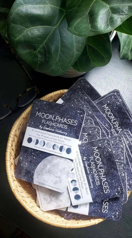 Moon Phases Flash Cards, Stephanie Hathaway Designs, eco-friendly Toys, Mountain Kids Toys