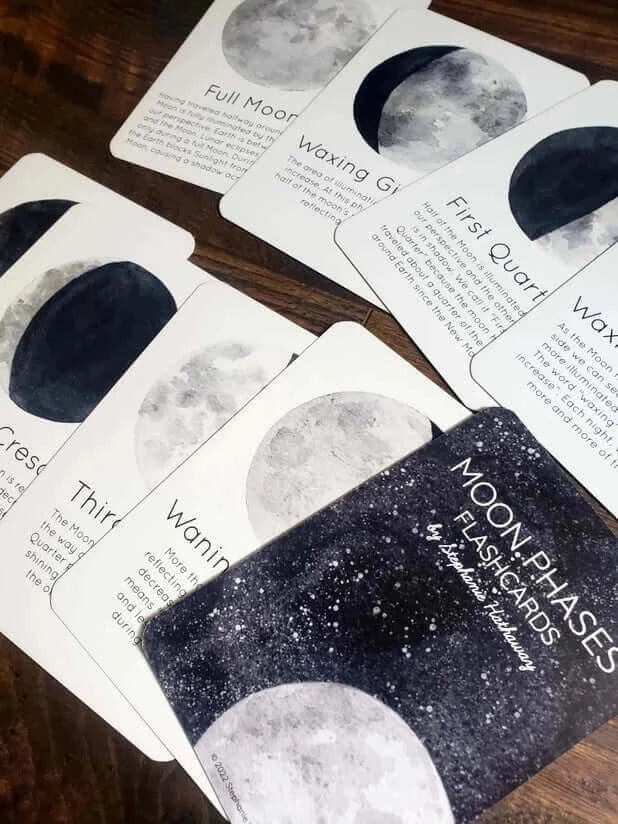 Moon Phases Flash Cards, Stephanie Hathaway Designs, eco-friendly Toys, Mountain Kids Toys