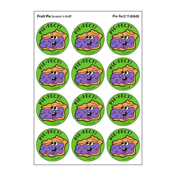 "Pie-fect" Fruit Pie Scent Retro Scratch 'n Sniff Stinky Stickers 24ct
