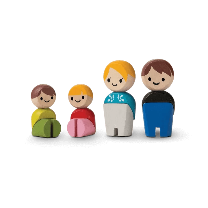 Wooden top family figures