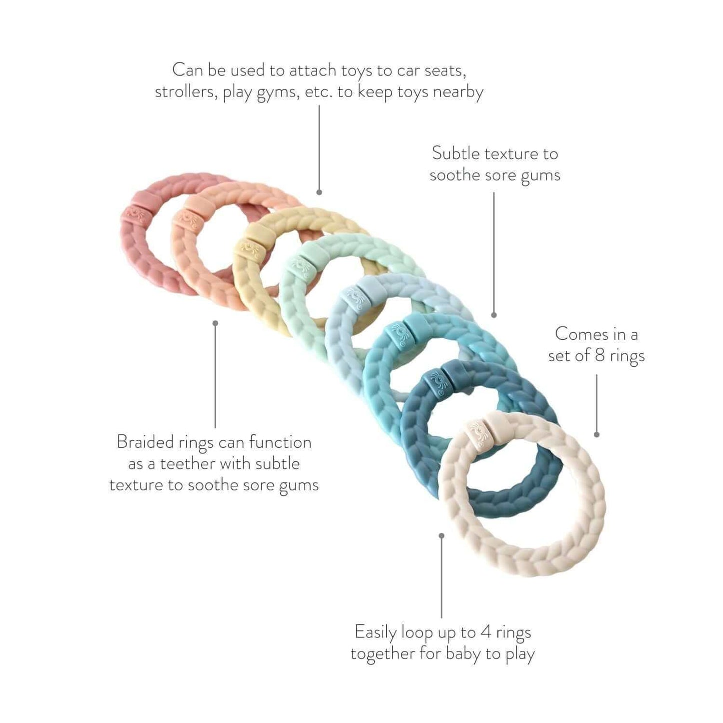 Bitzy Bespoke Itzy Rings™ Linking Ring Set, Itzy Ritzy, eco-friendly Baby, Mountain Kids Toys