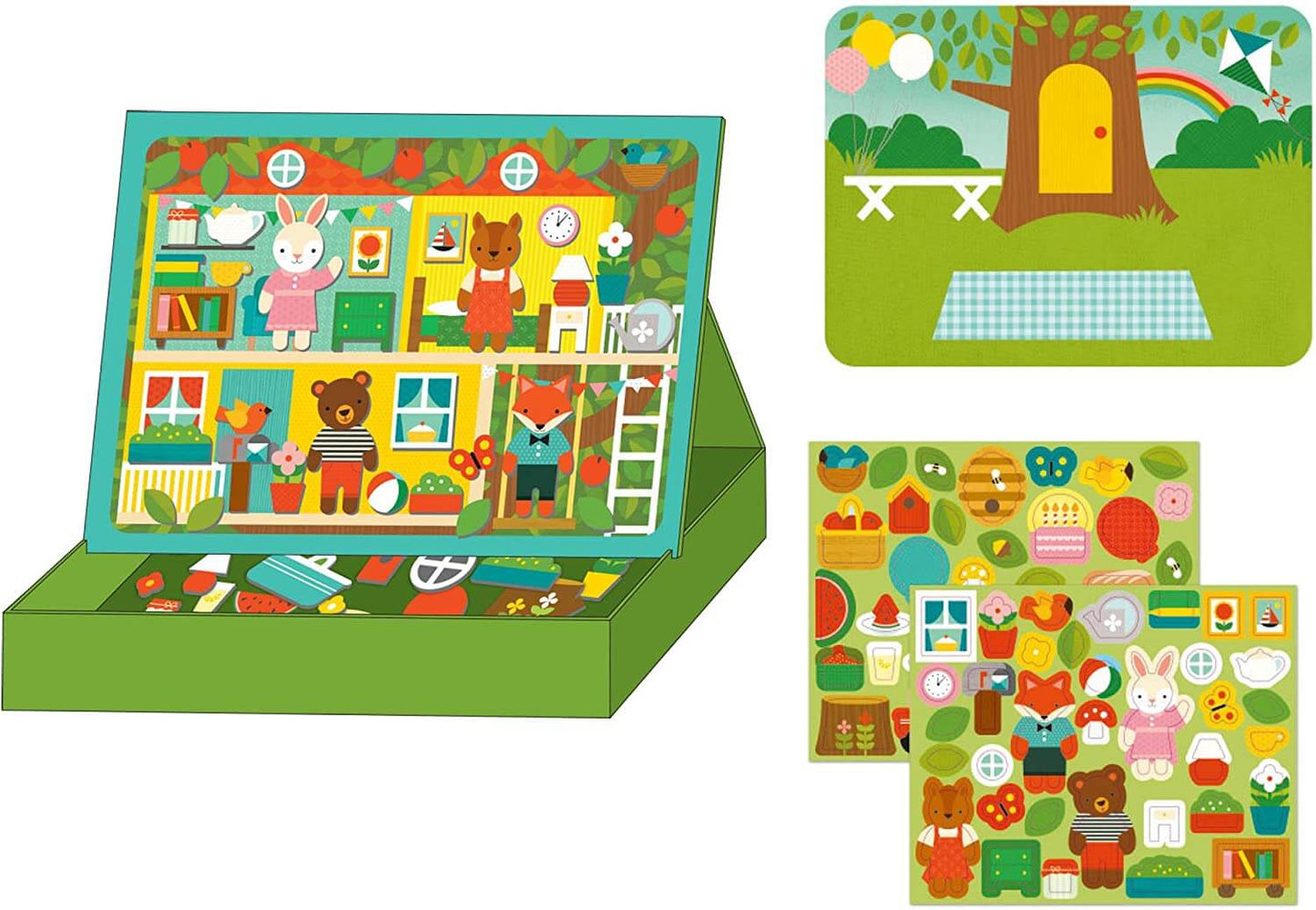 Treehouse Party Magnetic Playset, Petit Collage, eco-friendly Toys, Mountain Kids Toys