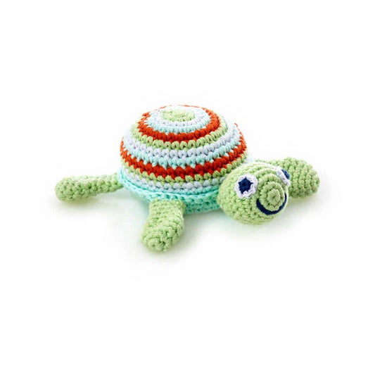 Green Sea Turtle Rattle, Pebble, eco-friendly Toys, Mountain Kids Toys