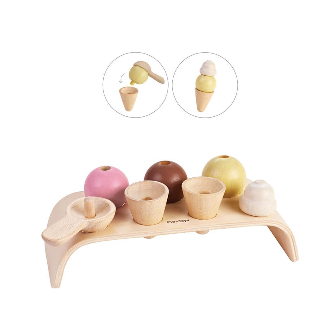 Ice Cream Set, PlanToys USA, eco-friendly Toys, Mountain Kids Toys