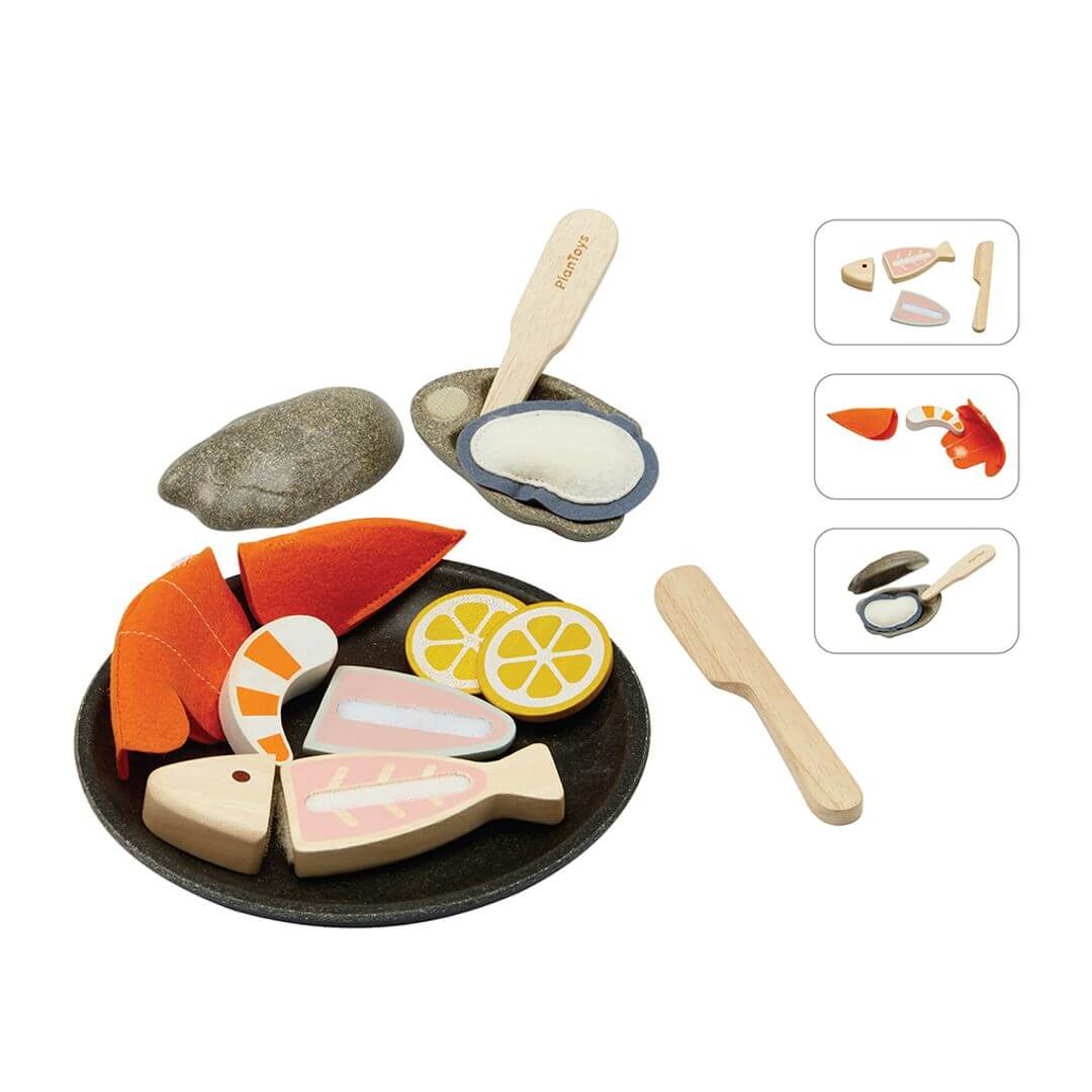 Seafood Platter, PlanToys USA, eco-friendly Toys, Mountain Kids Toys