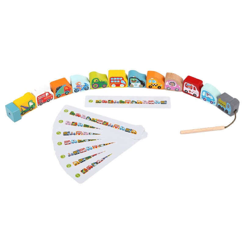 Wooden Lacing Toy - Flying Cars, Cubika, eco-friendly Toys, Mountain Kids Toys