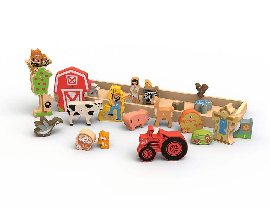 Farm A to Z Puzzle and Playset, Begin Again, eco-friendly Toys, Mountain Kids Toys