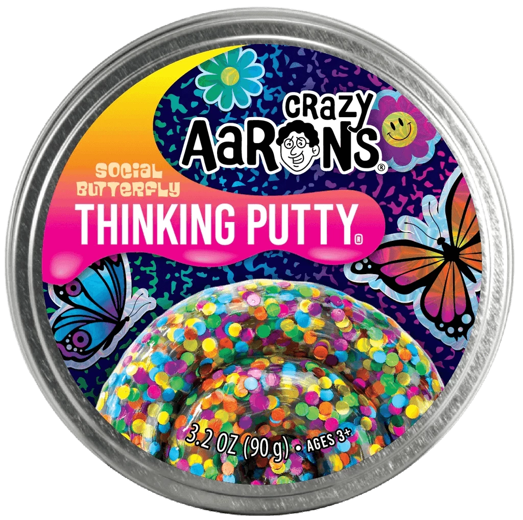 Social Butterfly Trendsetters Thinking Putty, Crazy Aarons Thinking Putty, eco-friendly Toys, Mountain Kids Toys