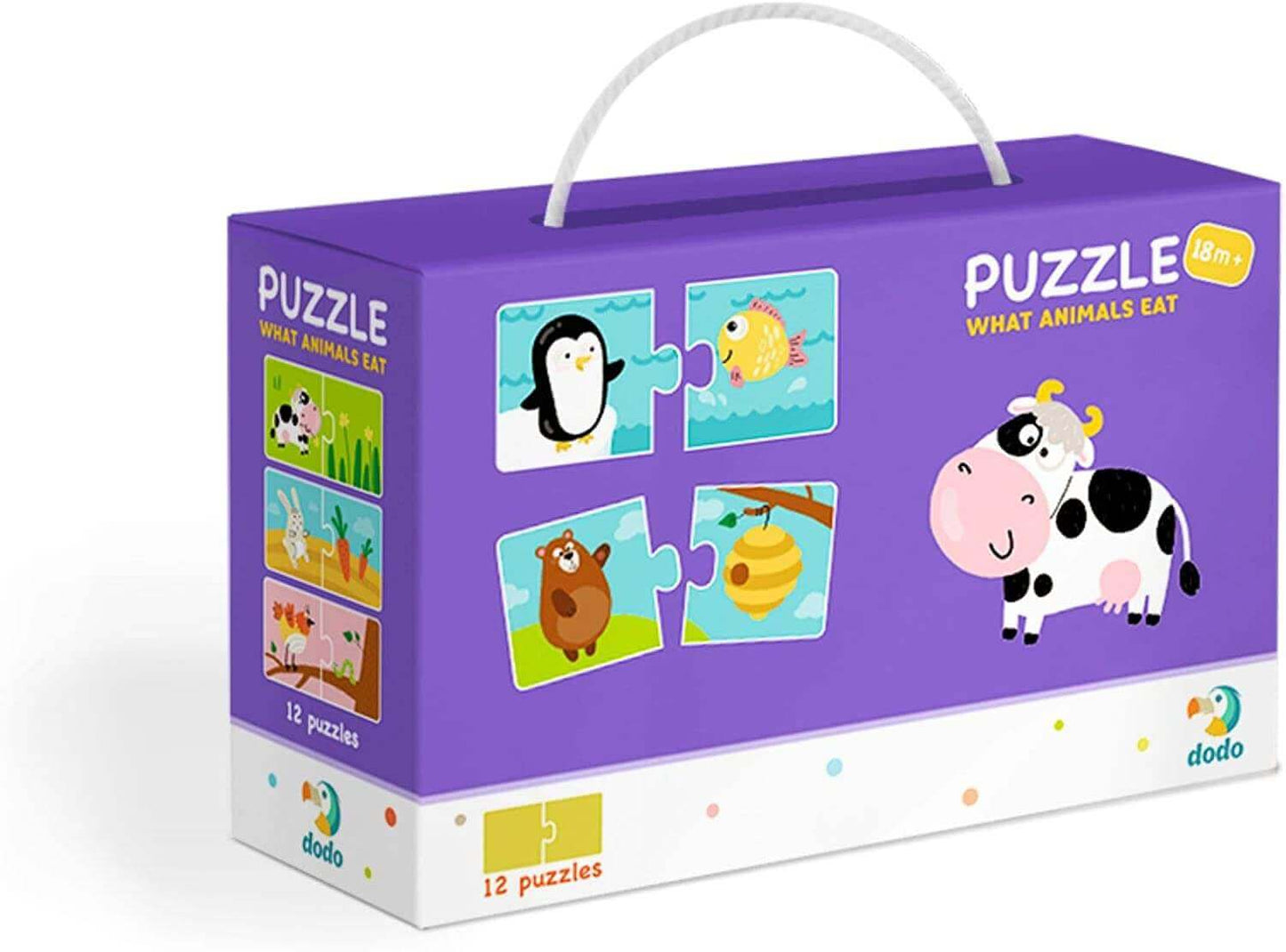 Jigsaw 2pc Puzzle, What Animals Eat 12 Puzzles, Cubika, eco-friendly Toys, Mountain Kids Toys