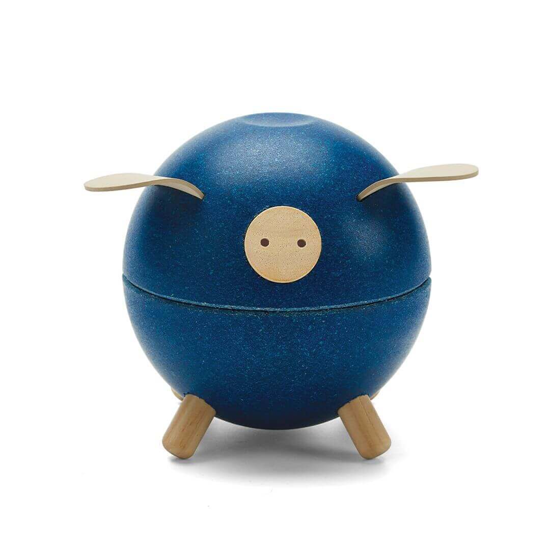 Piggy Bank - Blue, PlanToys USA, eco-friendly Toys, Mountain Kids Toys