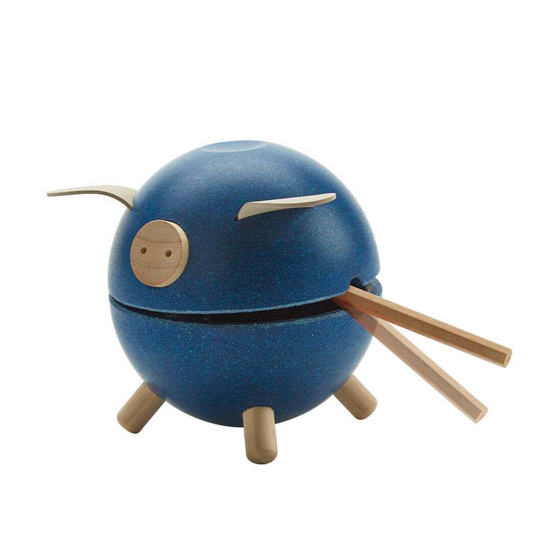 Piggy Bank - Blue, PlanToys USA, eco-friendly Toys, Mountain Kids Toys
