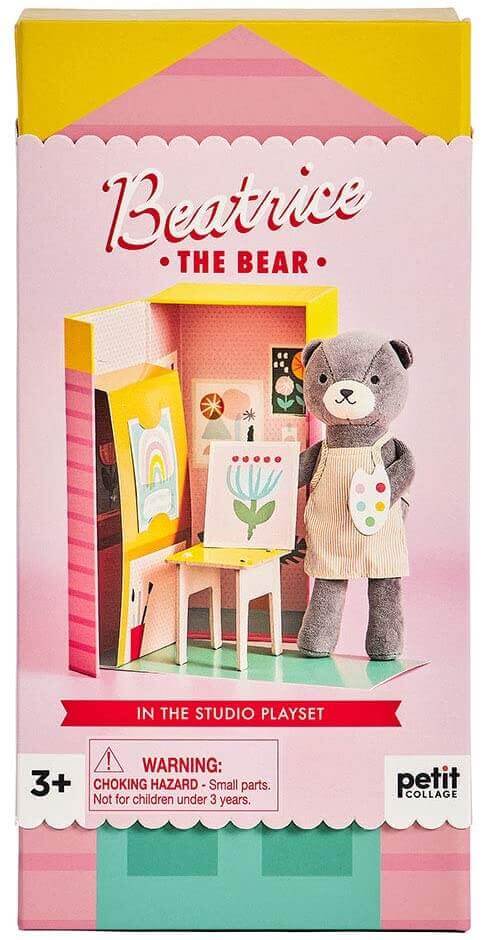 Beatrice the Bear In the Studio Plush Play Set, Petit Collage, eco-friendly Toys, Mountain Kids Toys