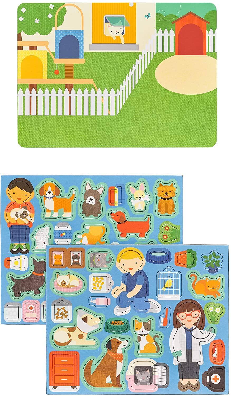 Pet Hospital Magnetic Play Scene, Petit Collage, eco-friendly Toys, Mountain Kids Toys