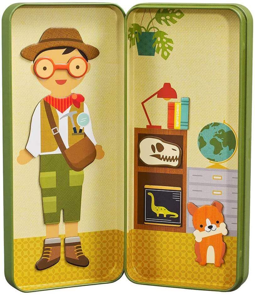 Shine Bright Dino Discovery Magnetic Dress Up, Petit Collage, eco-friendly Toys, Mountain Kids Toys
