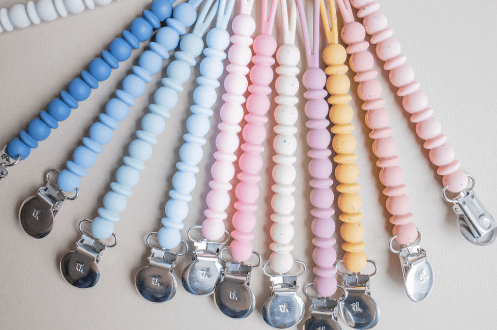 Mason Silicone Pacifier/Teether Clip Petite, Three Hearts Modern ;Teething, eco-friendly Toys, Mountain Kids Toys