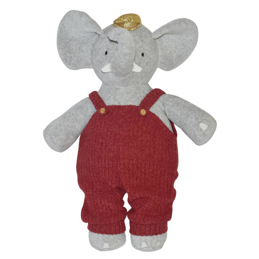 Alvin the Elephant in Red Dungaree, Tikiri Toys, eco-friendly Toys, Mountain Kids Toys