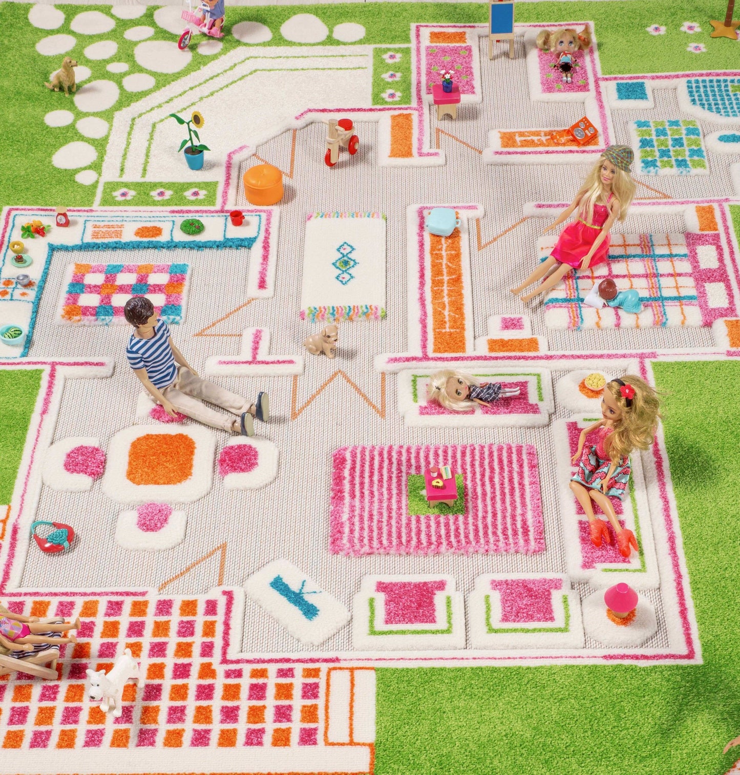 Play House Green 3d Play Rug by IVI, IVI 3d Play Rugs, eco-friendly Toys, Mountain Kids Toys