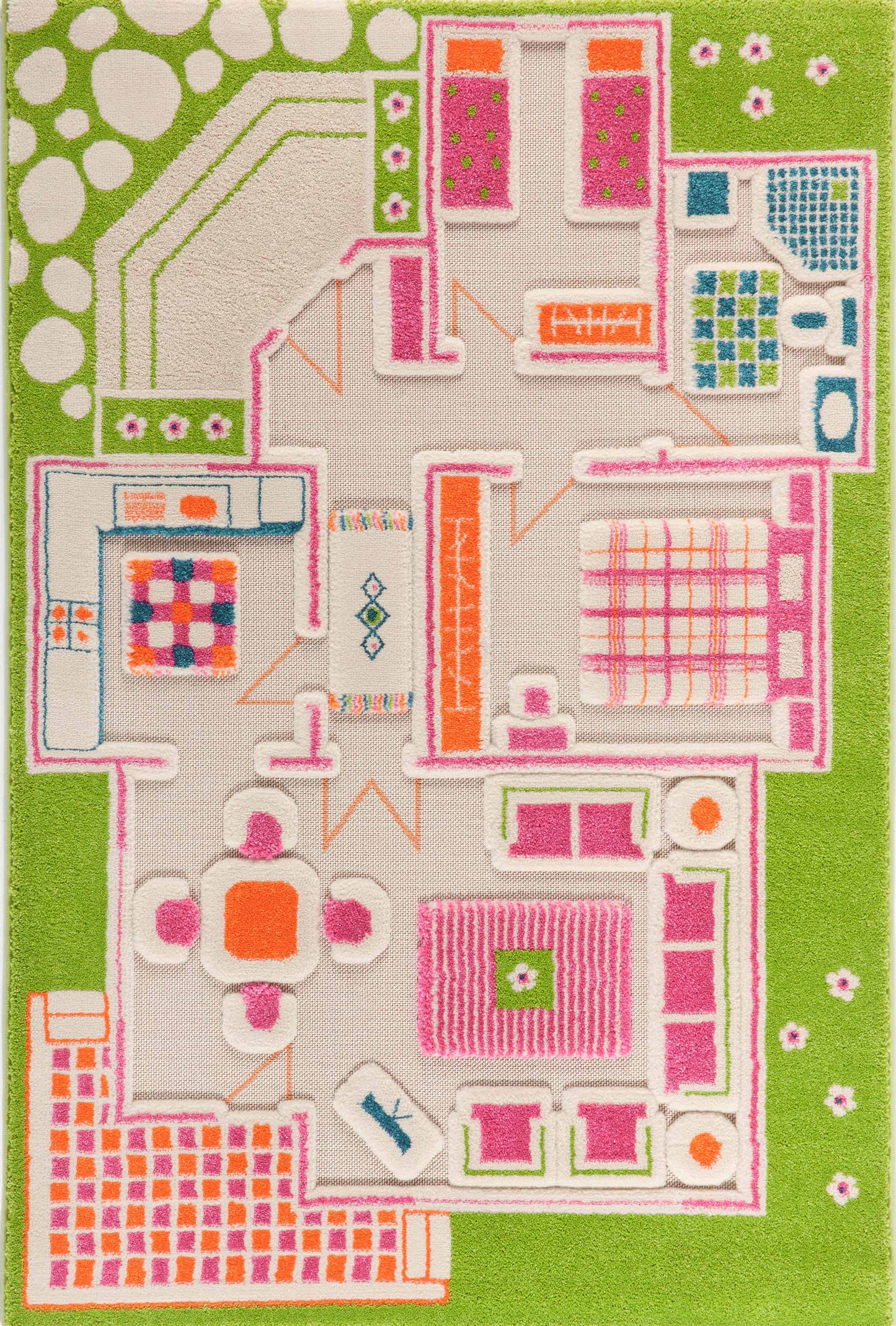 Play House Green 3d Play Rug by IVI, IVI 3d Play Rugs, eco-friendly Toys, Mountain Kids Toys