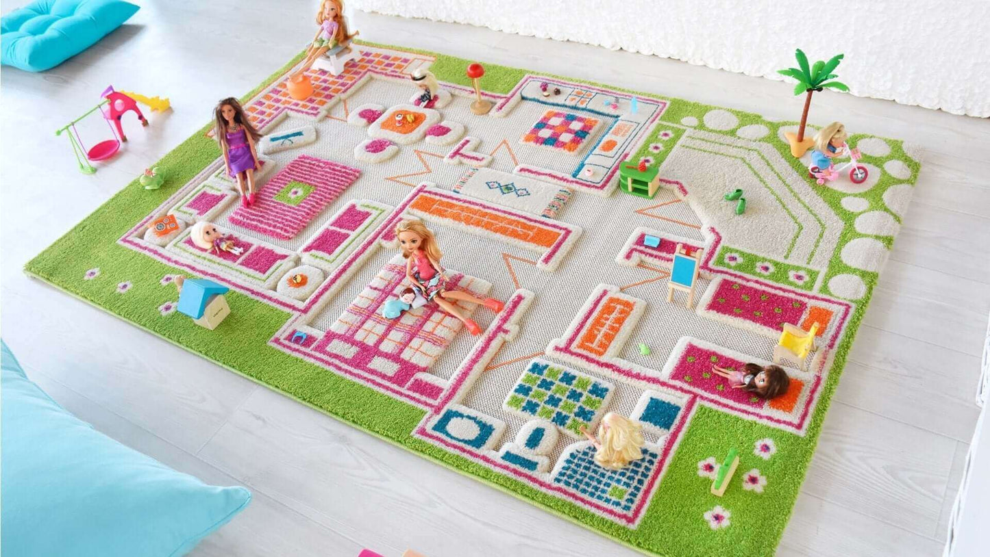 Play House Green 3d Play Rug by IVI, IVI 3d Play Rugs, eco-friendly Toys, Mountain Kids Toys