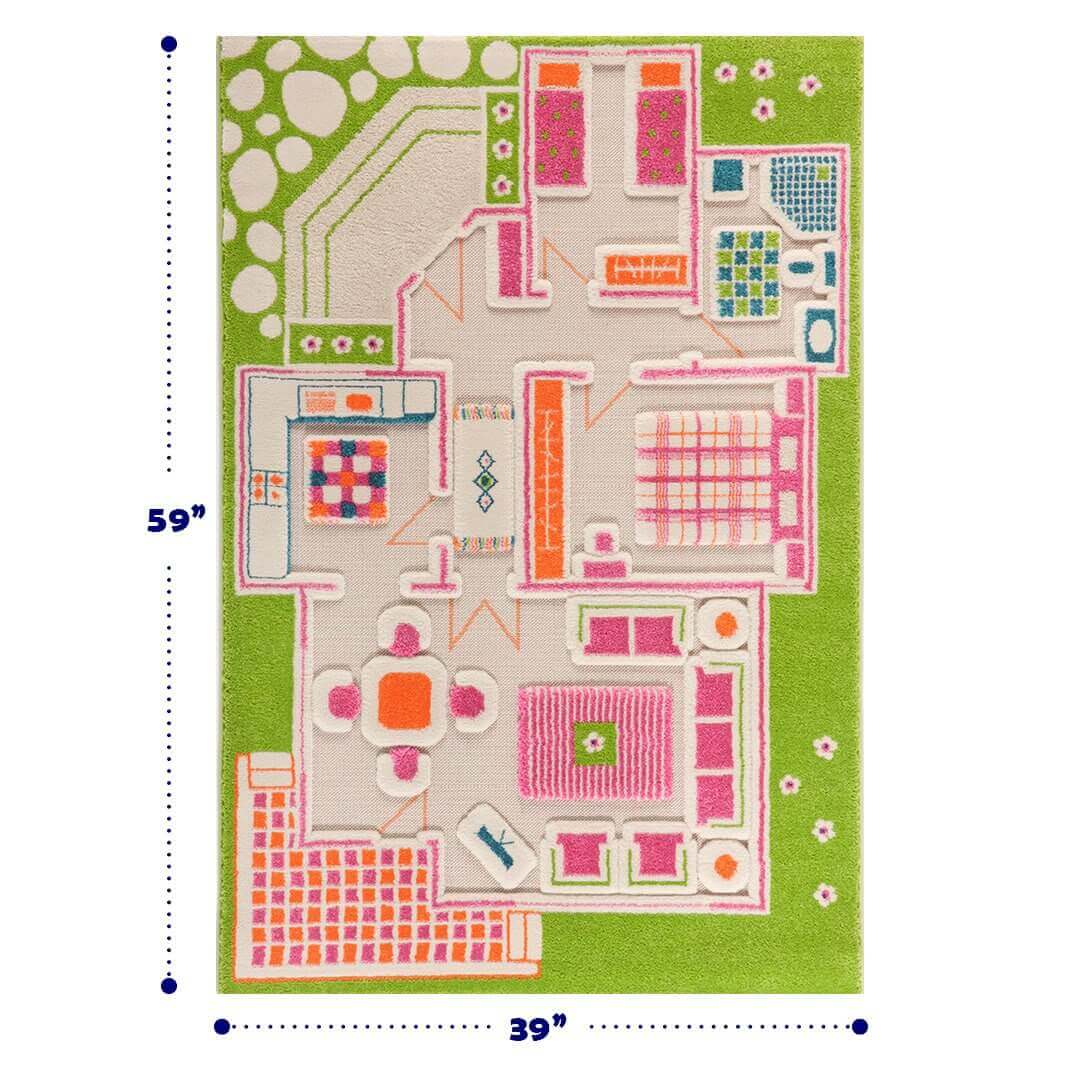 Play House Green 3d Play Rug by IVI, IVI 3d Play Rugs, eco-friendly Toys, Mountain Kids Toys