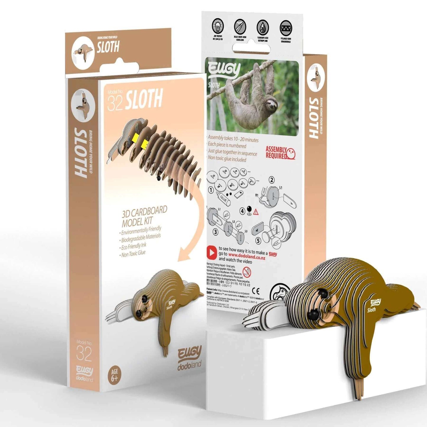 Sloth Eugy, Geotoys, eco-friendly Toys, Mountain Kids Toys