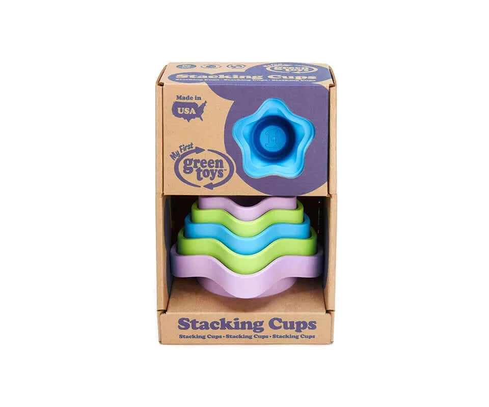 Recycled Plastic Stacking Cups, Green Toys, eco-friendly Toys, Mountain Kids Toys