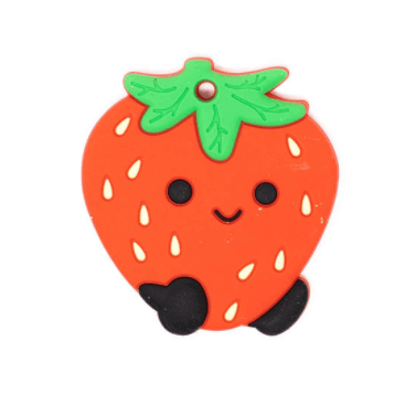 Strawberry Silicone Teether, Three Hearts Modern ;Teething, eco-friendly Toys, Mountain Kids Toys