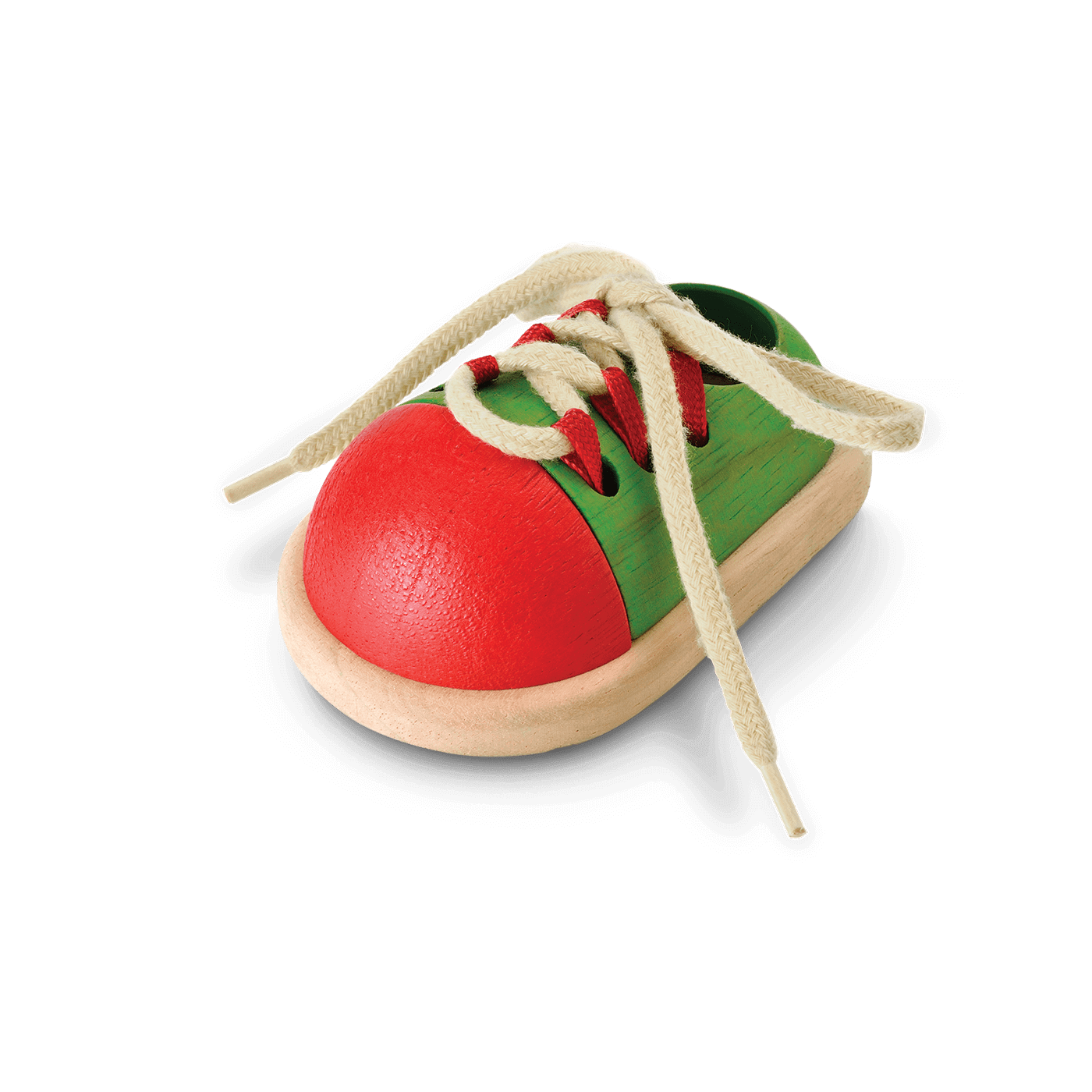 Tie-Up Shoe, Red, PlanToys, eco-friendly Toys, Mountain Kids Toys