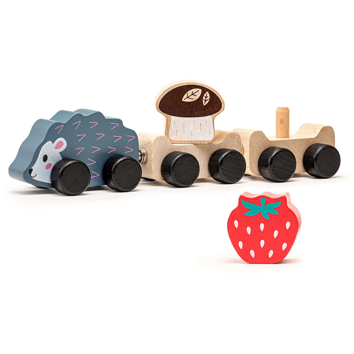Clever Hedgehog Wooden Train, Cubika, eco-friendly Toys, Mountain Kids Toys