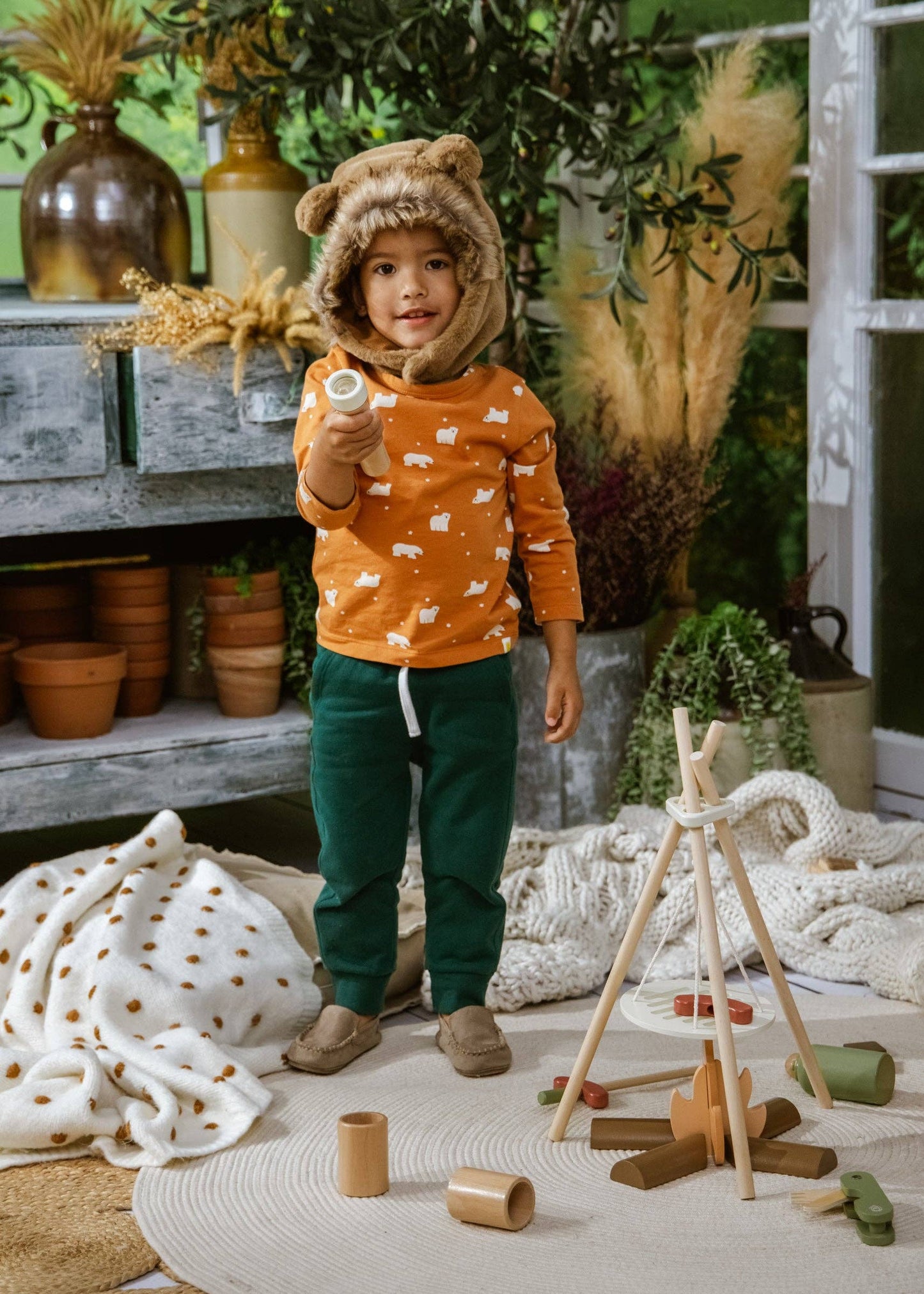 Wooden Camping Playset