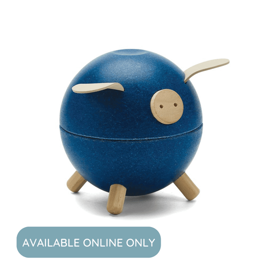 Piggy Bank - Blue, PlanToys USA, eco-friendly Toys, Mountain Kids Toys