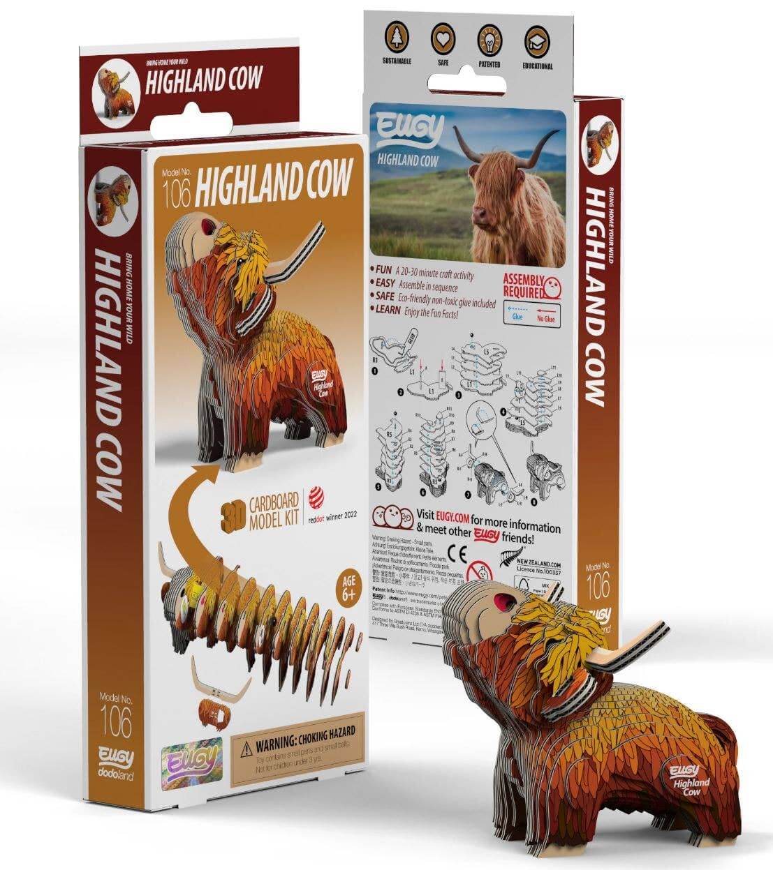 EUGY Highland Cow 3D Puzzle