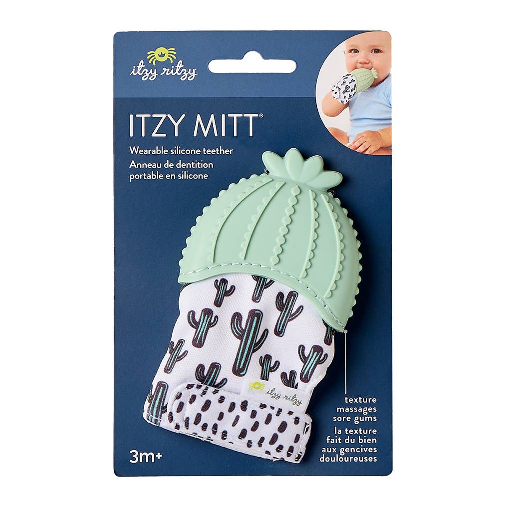 Itzy Mitt™ Silicone Teething Mitts: Cactus