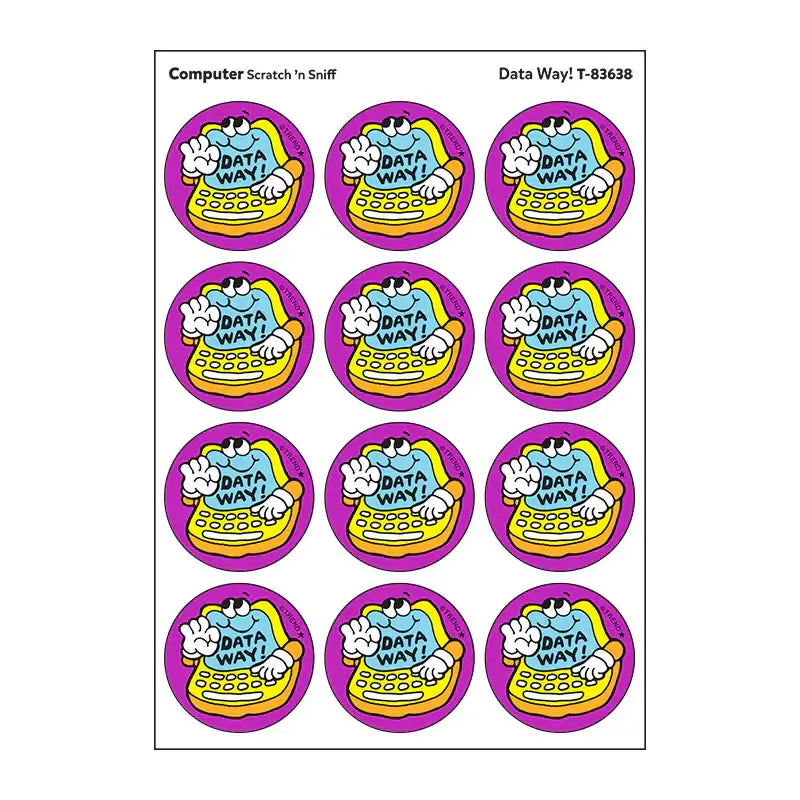 Data Way Computer Retro Scratch 'n Sniff Stinky Stickers 24ct