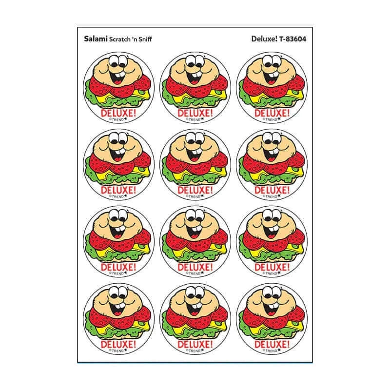 "Deluxe" Salami Retro Scratch 'n Sniff Stinky Stickers 24ct