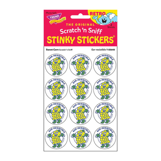 Ear-resistible Corn Retro Scratch 'n Sniff Stinky Stickers 24ct