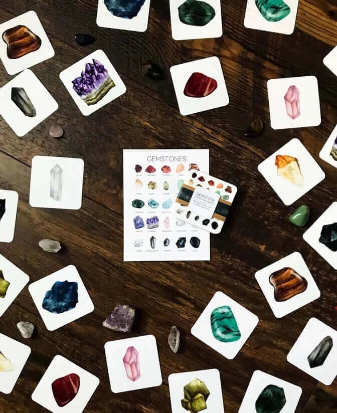 Gemstone Matching Game, Stephanie Hathaway Designs, eco-friendly Toys, Mountain Kids Toys