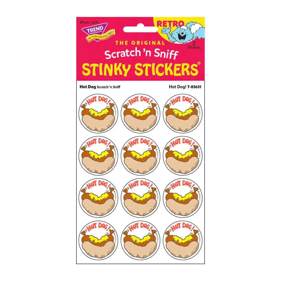 "Hot Dog!" Retro Scratch 'n Sniff Stinky Stickers 24ct