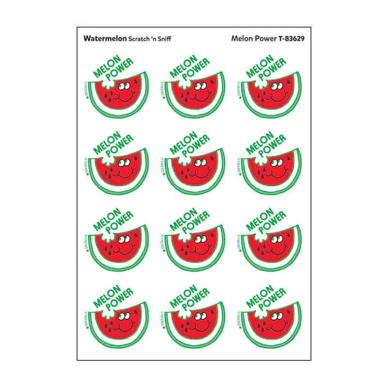 "Melon Power" Watermelon Retro Scratch 'n Sniff Stinky Stickers 24ct