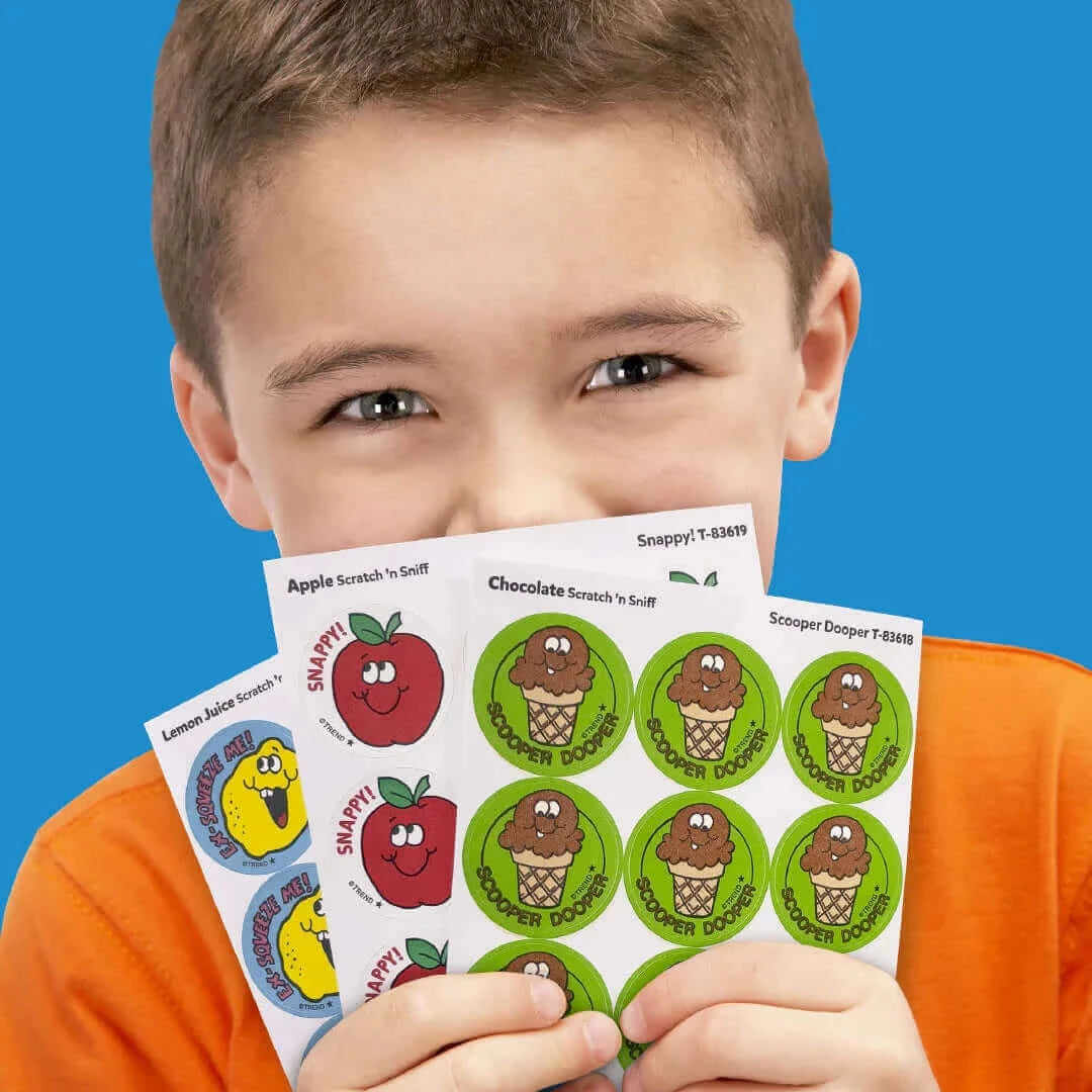 "Scooper Dooper" Chocolate Stinky Stickers 24ct, Stinky Stickers, eco-friendly Toys, Mountain Kids Toys