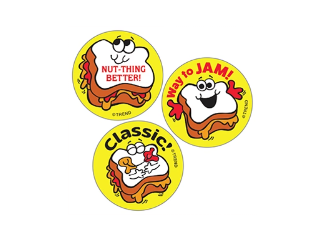 PB & Jam Strawberry Retro Scratch 'n Sniff Stinky Stickers 24ct